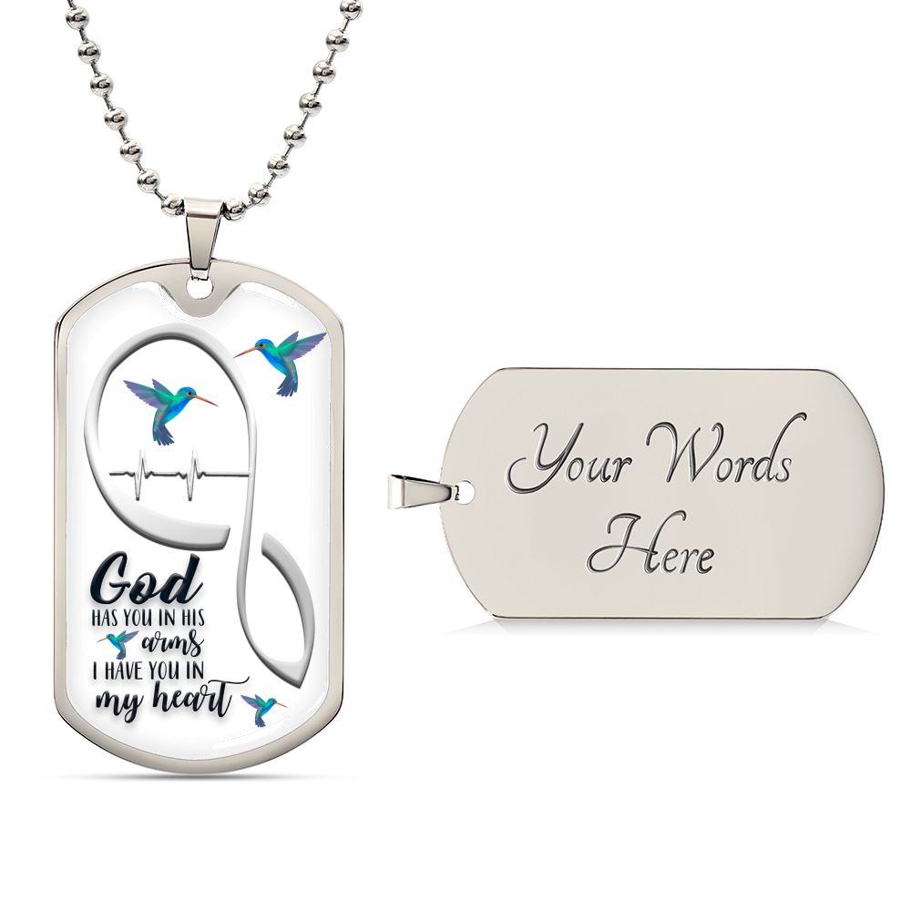 Hummingbird Necklace Mother's Day Gift, Hummingbird Jewellery, Bird Necklace, Gift For Her, Dainty Minimalist Jewellery - Army Tag Necklace, Dog Tag Necklace