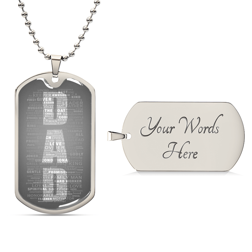 Dad Dog Tag - Army Tag Necklace, Dog Tag Necklace