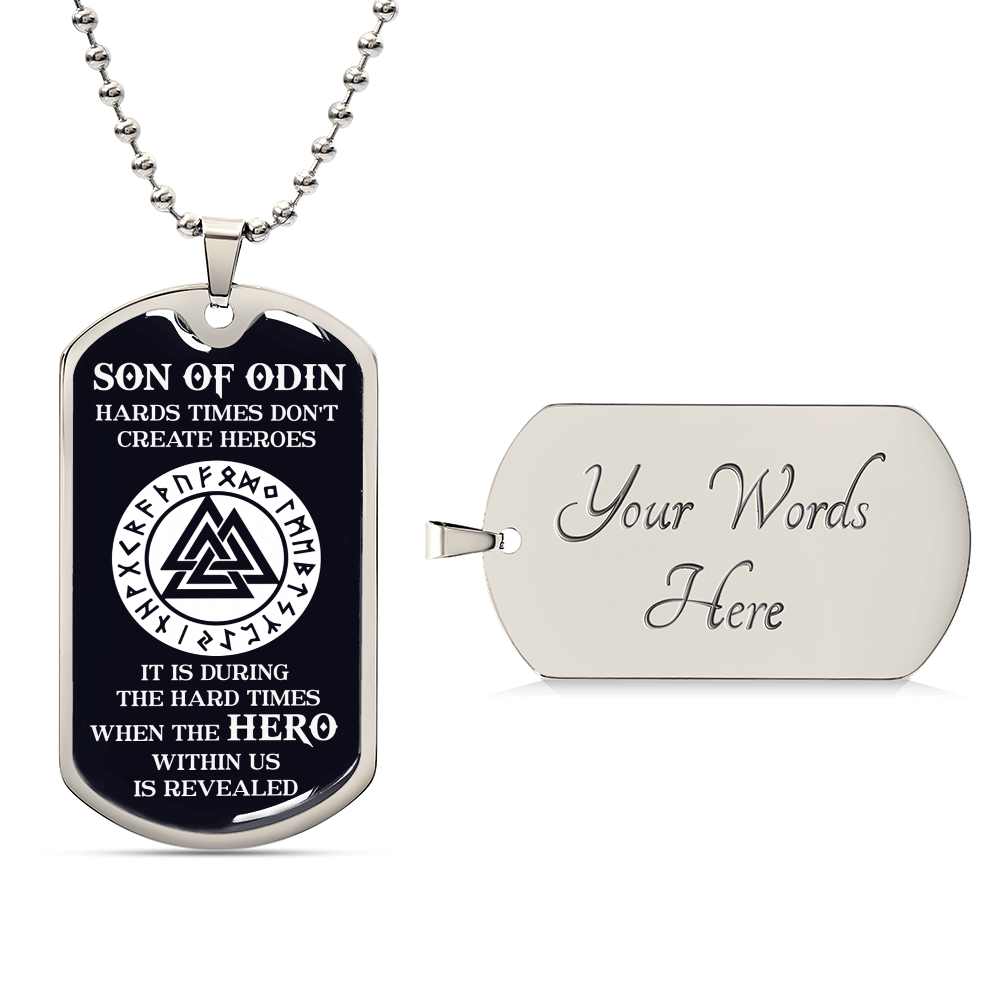 Son Of Odin Dogtag - Army Tag Necklace, Dog Tag Necklace