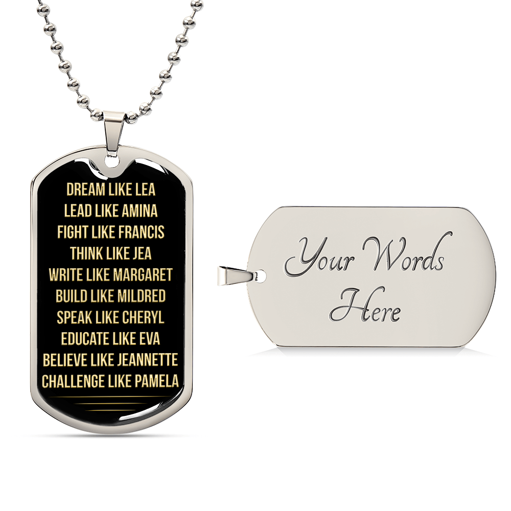 Educate Like Eva Gold - Army Tag Necklace, Dog Tag Necklace