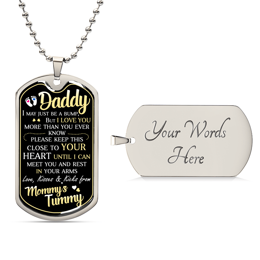 Collection Dad - Bump Gift For Dad - Army Tag Necklace, Dog Tag Necklace