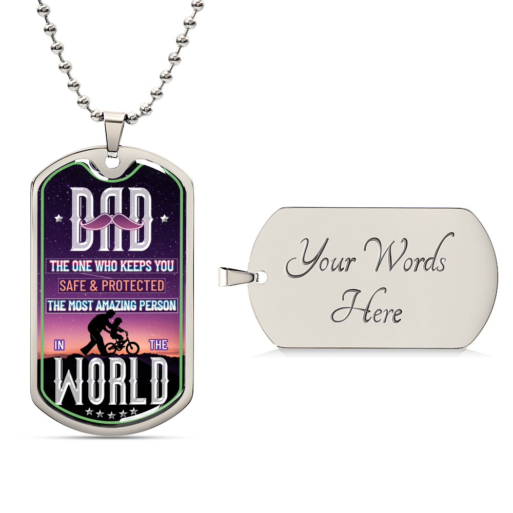 Father's Day Dog Tag Necklace - Army Tag Necklace, Dog Tag Necklace