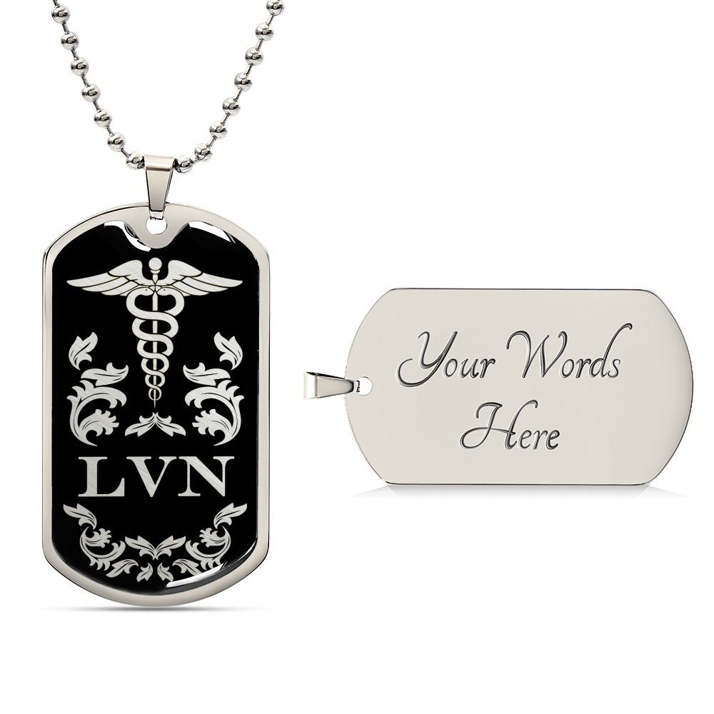 Lvn Dog Tag Necklace - Army Tag Necklace, Dog Tag Necklace