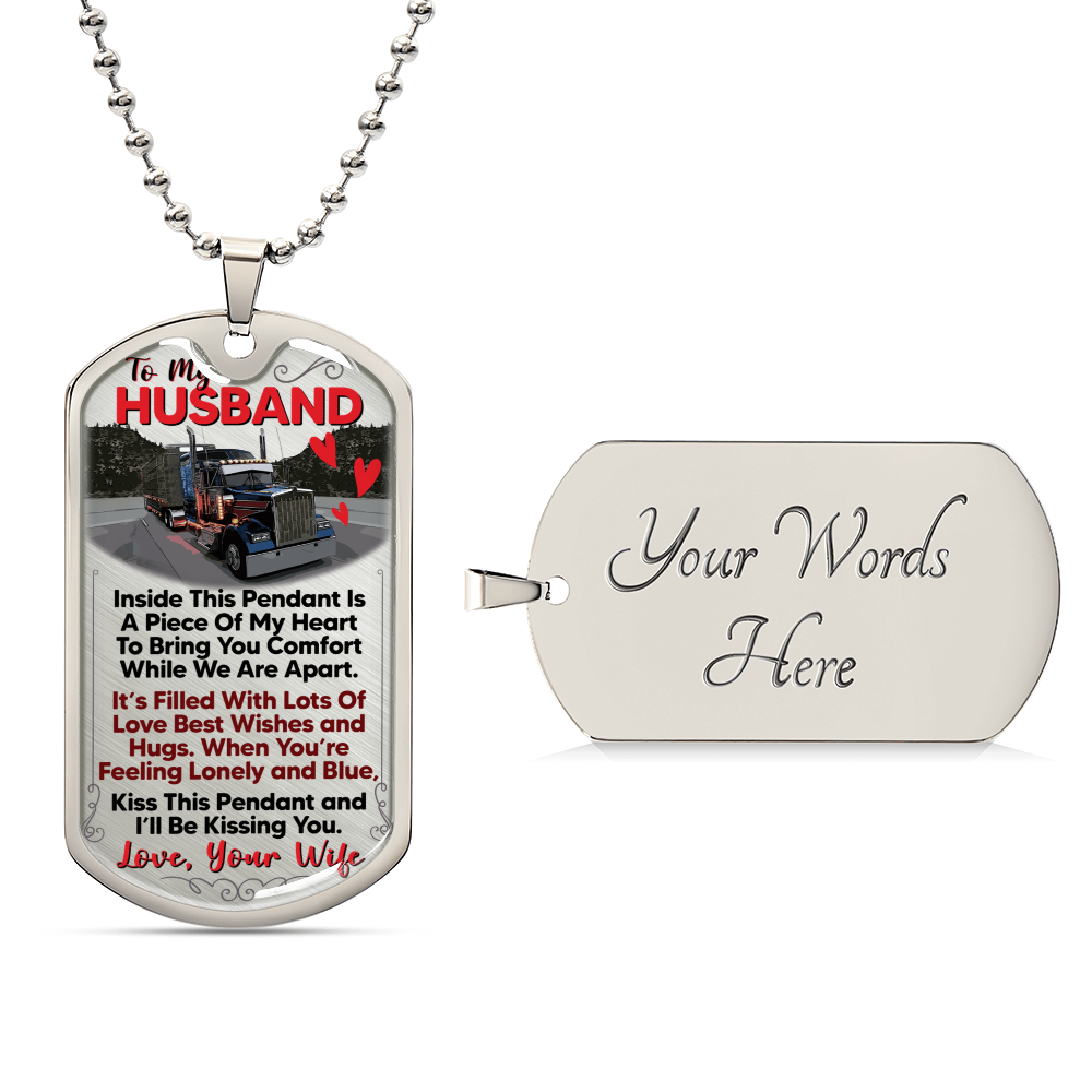 Dog Tag Necklace Gift - Driver Profession - Driver Husband Gift - Gift From Wife - Driver's Wife - Driver Jobs - Army Tag Necklace, Dog Tag Necklace