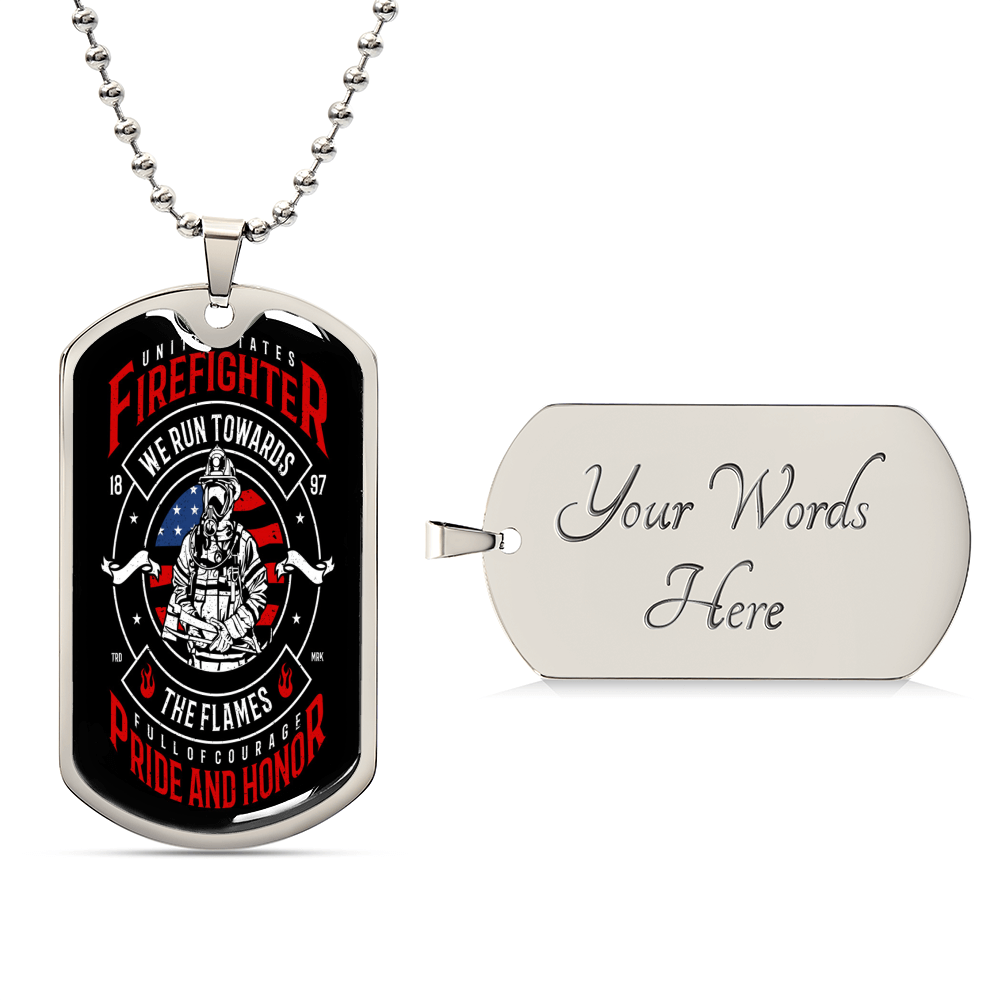 Firefighter Chain - Army Tag Necklace, Dog Tag Necklace