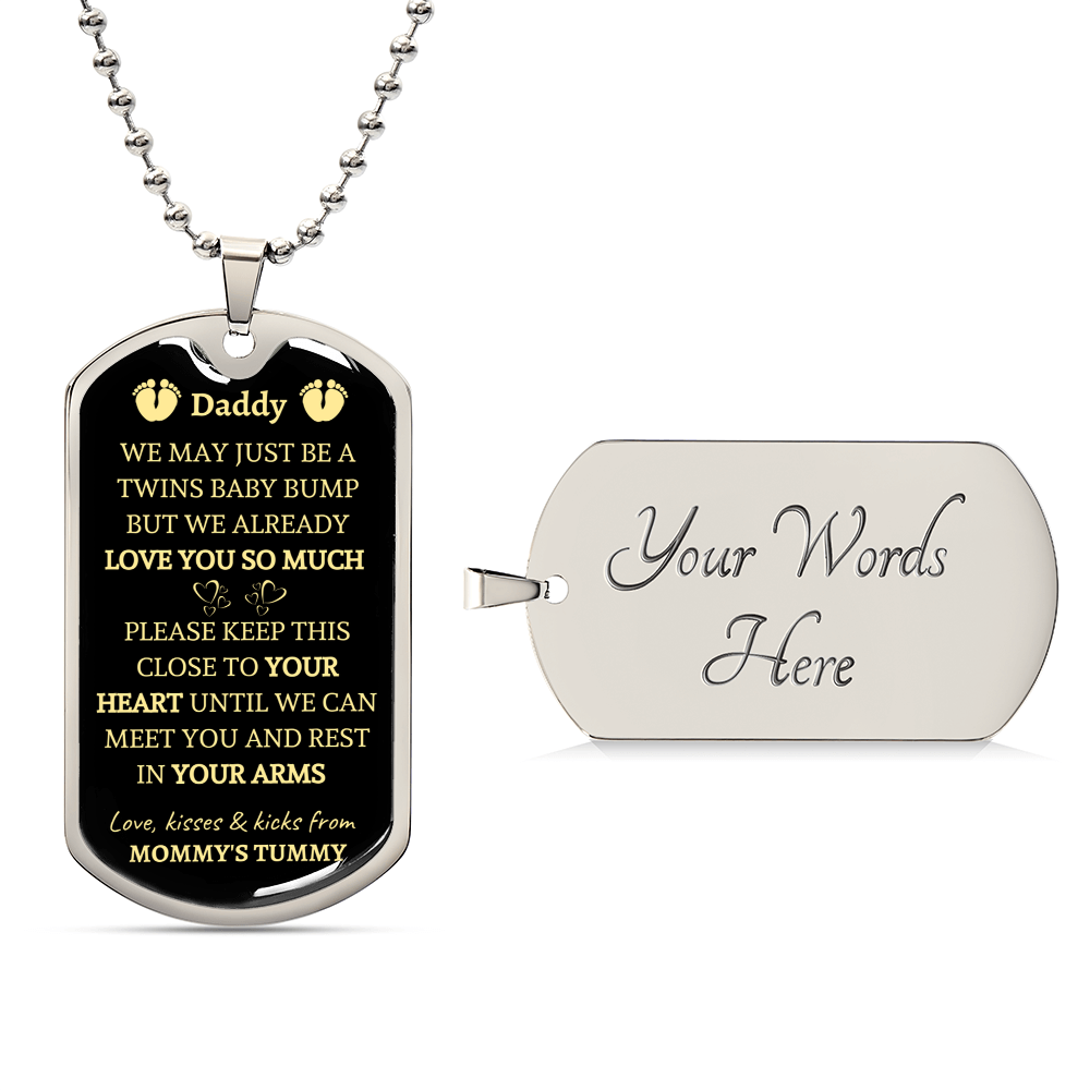Daddy-We Already Love You So Much-Dad-To-Be Necklace - Army Tag Necklace, Dog Tag Necklace