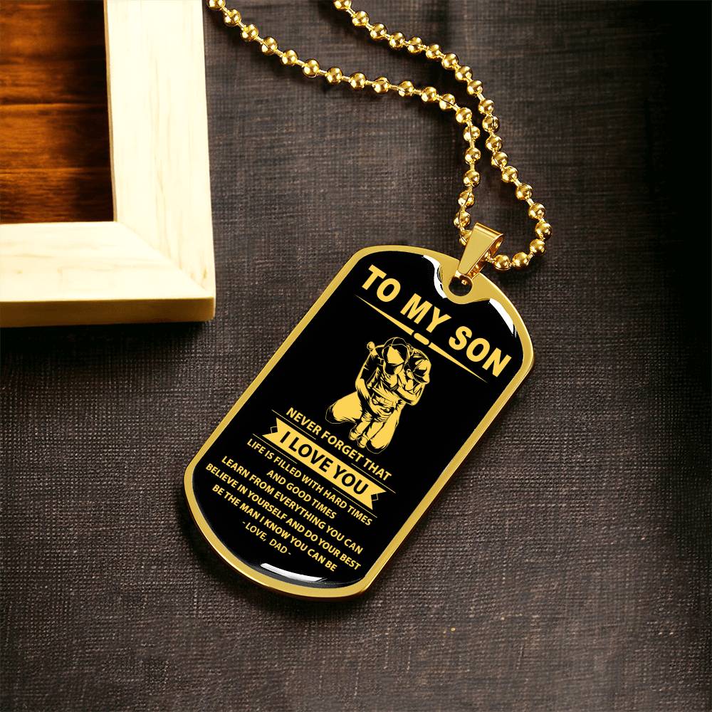 Dog Tag Dad To Son - Army Tag Necklace, Dog Tag Necklace