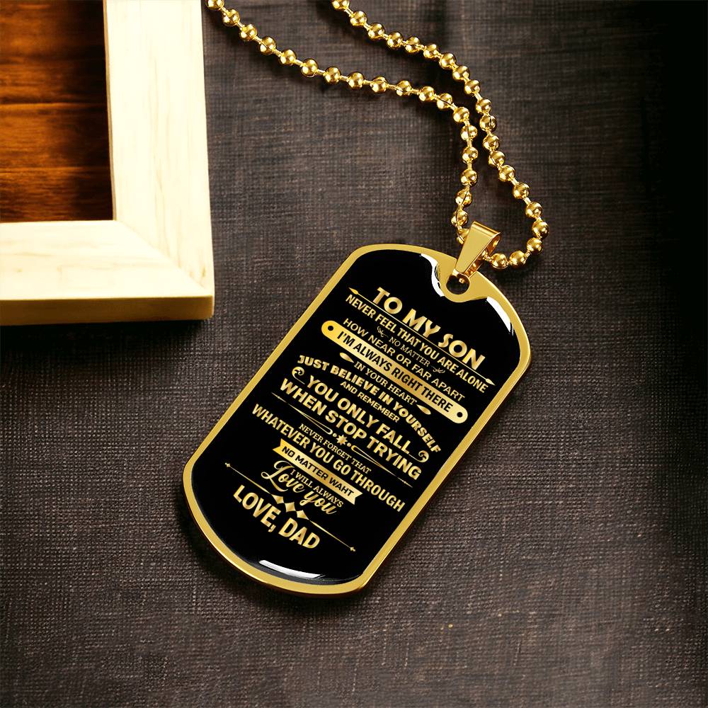 To My Son Love, Dad - Army Tag Necklace, Dog Tag Necklace