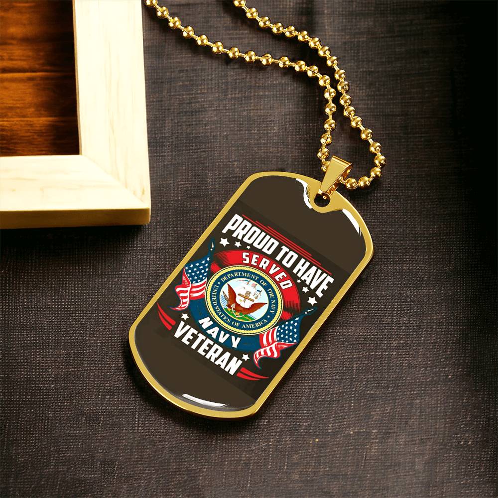 Navy Veteran Dog Tag - Army Tag Necklace, Dog Tag Necklace