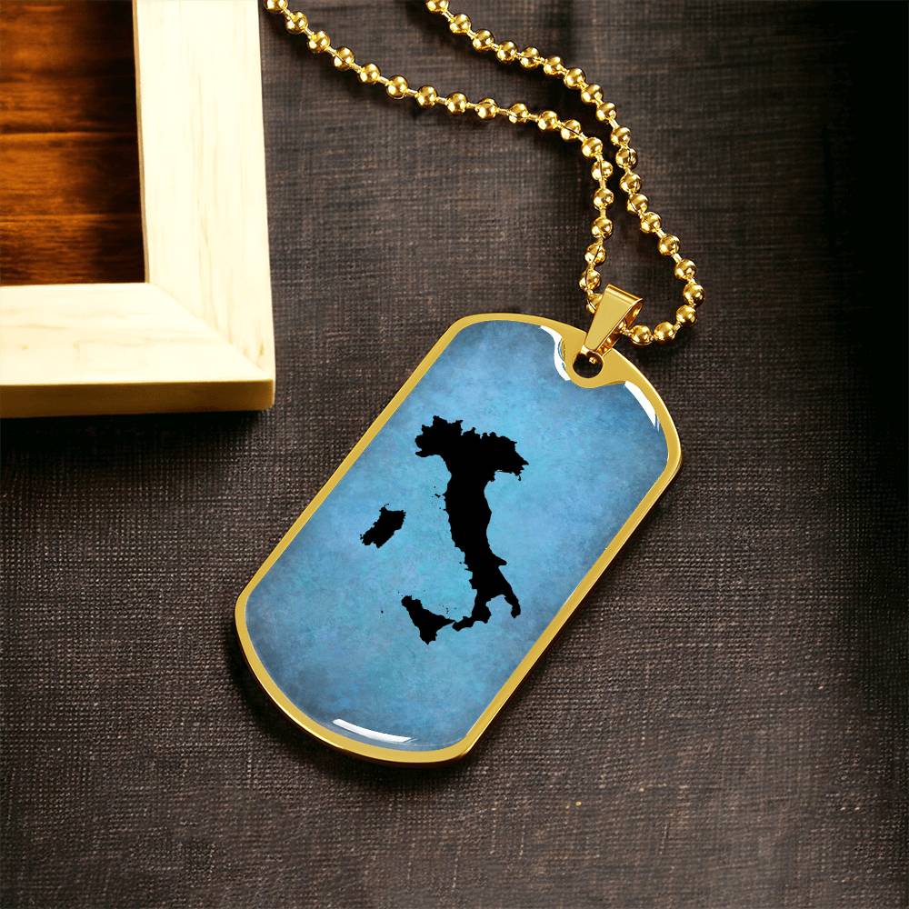Italy Dog Tag Necklace - Army Tag Necklace, Dog Tag Necklace