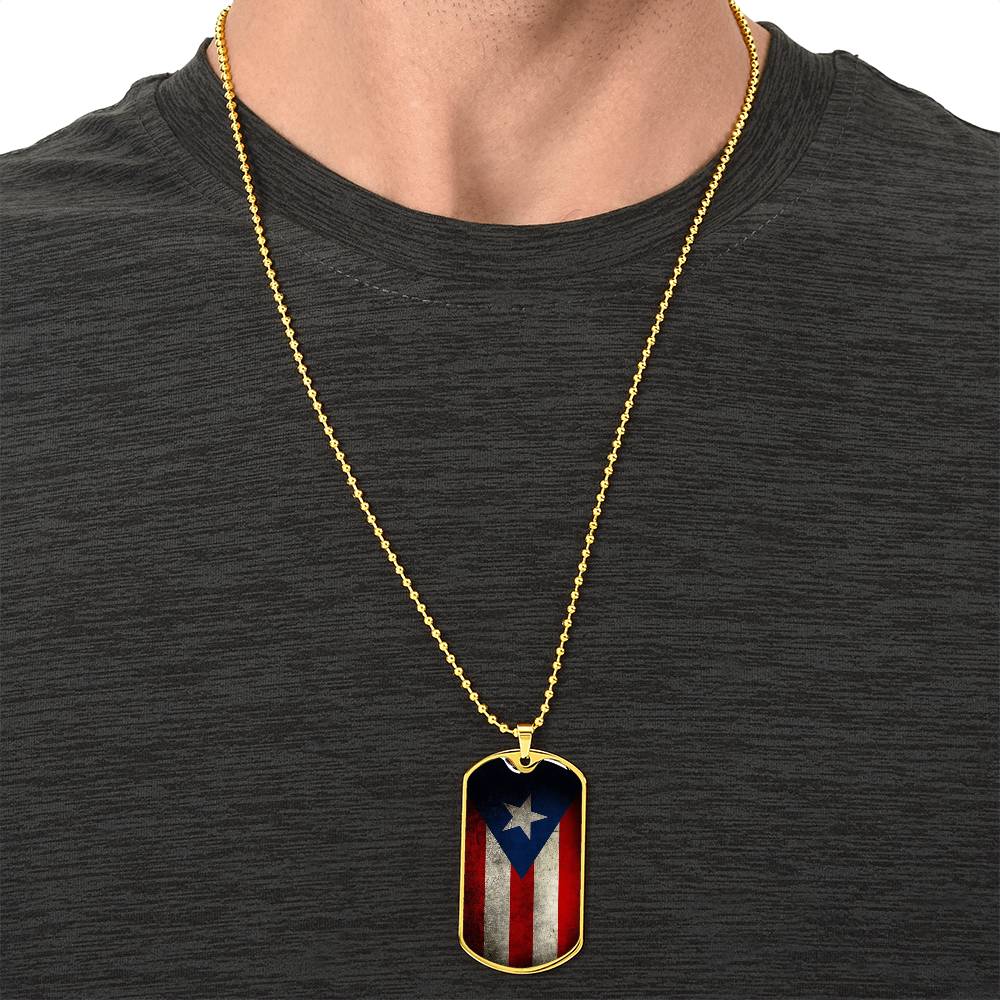 Puerto Rican Dog Tag - Army Tag Necklace, Dog Tag Necklace