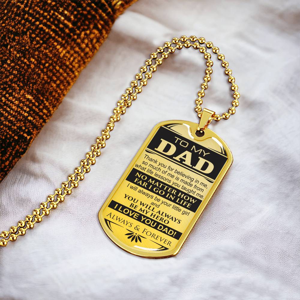 Dad Tag From Daughter - Army Tag Necklace, Dog Tag Necklace