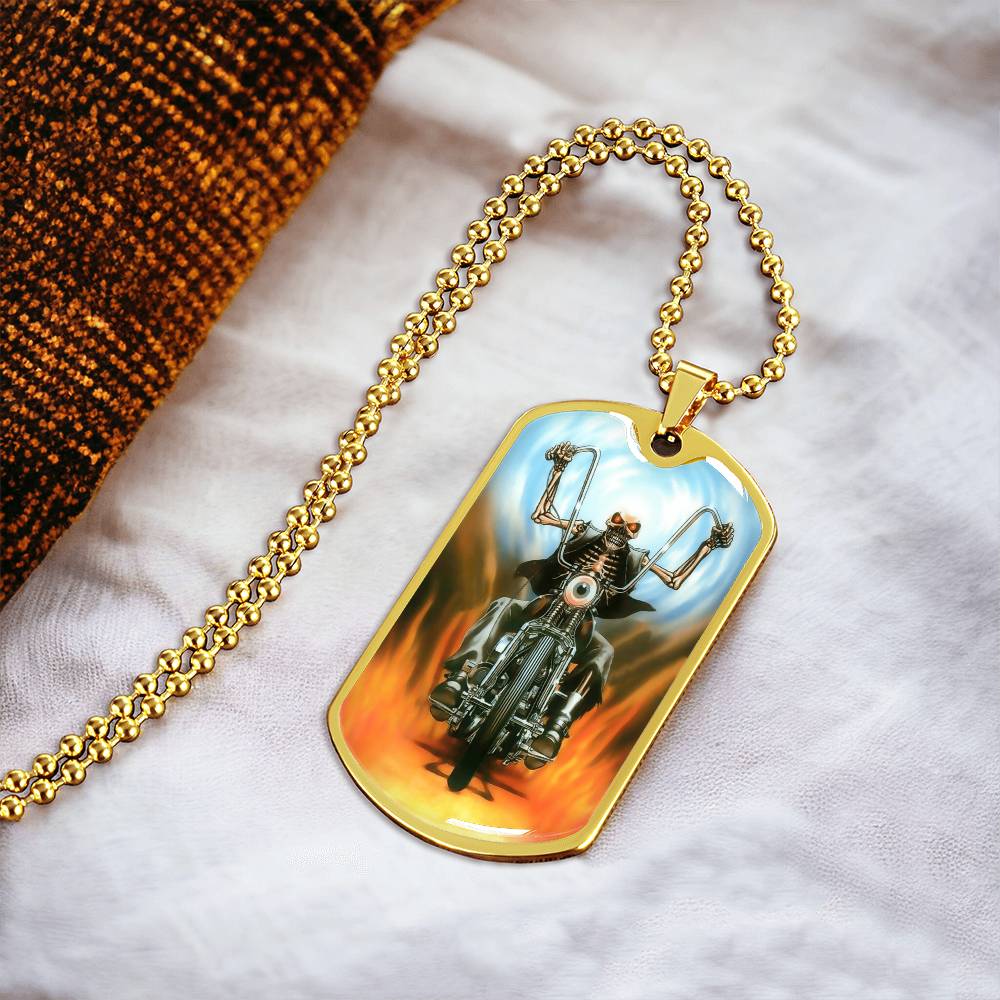 Bike Eye Funny Biker Dog-Tag Necklace - Army Tag Necklace, Dog Tag Necklace