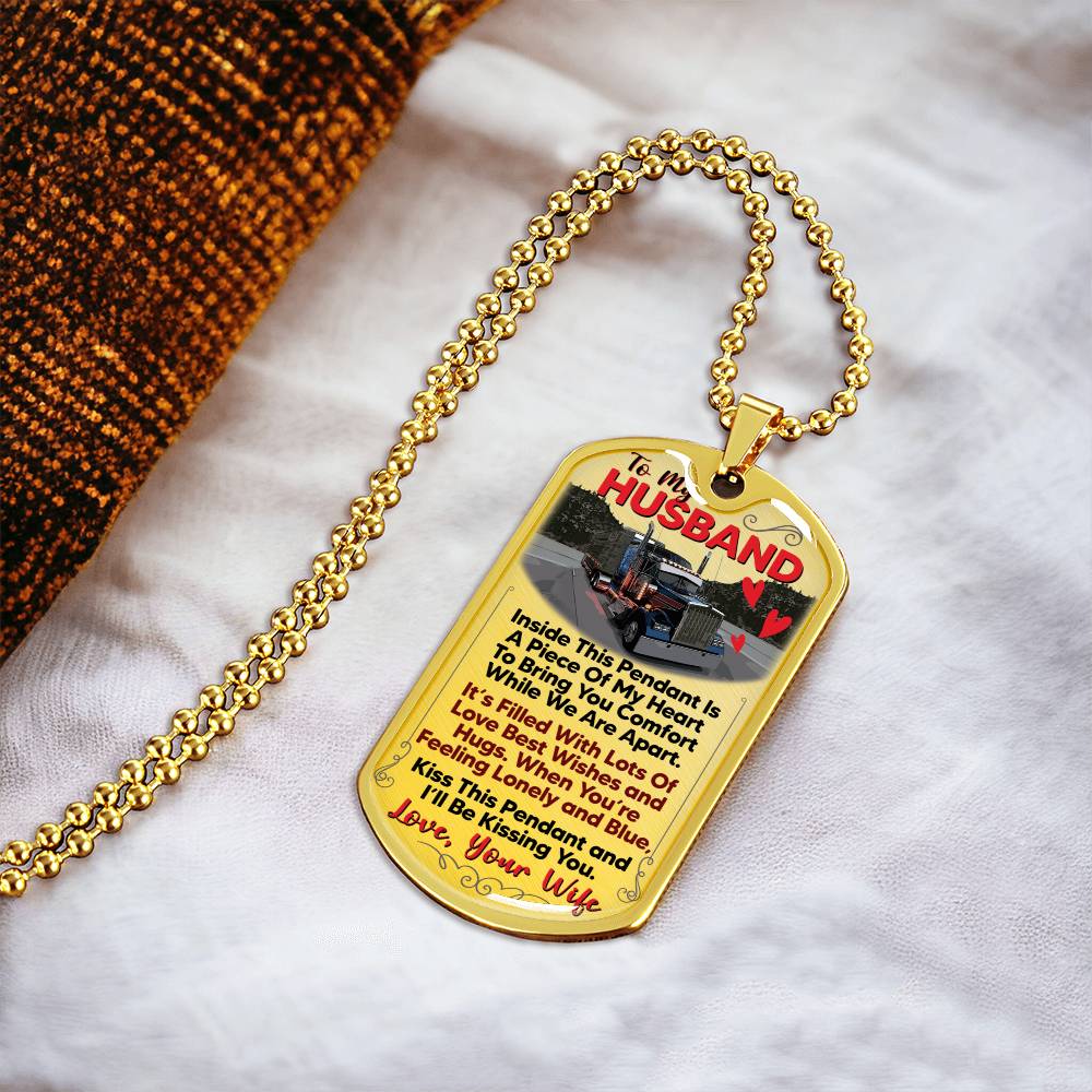 Dog Tag Necklace Gift - Driver Profession - Driver Husband Gift - Gift From Wife - Driver's Wife - Driver Jobs - Army Tag Necklace, Dog Tag Necklace