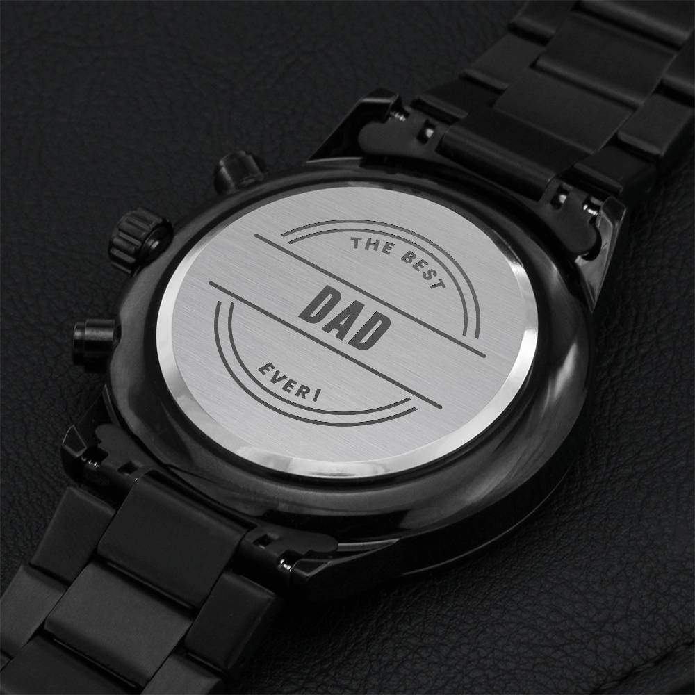 Best Dad Ever Chronograph Watch Engraving Chronograph Watch