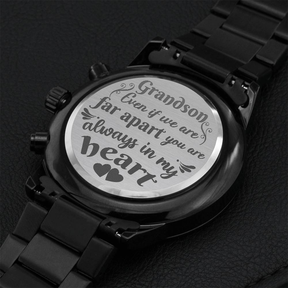 Grandson Always In My Heart Engraved Watch Engraving Chronograph Watch