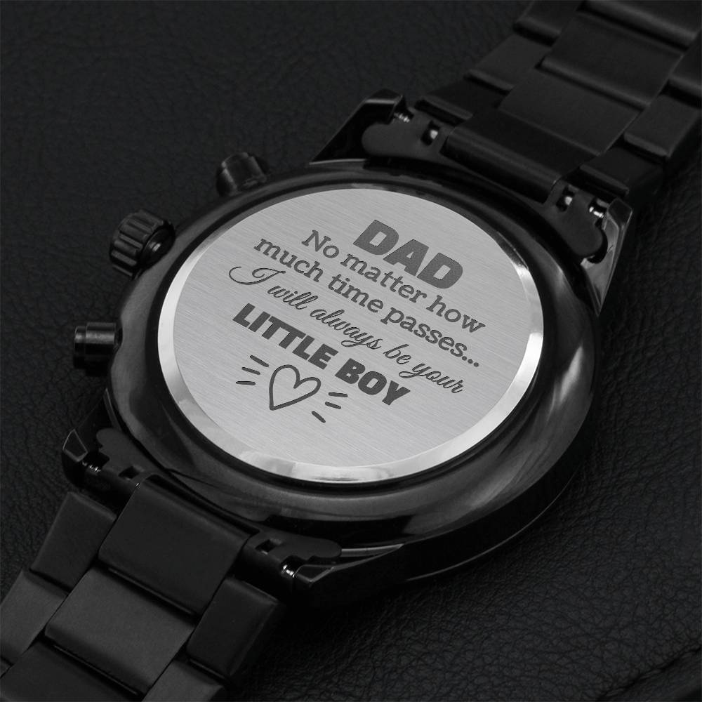 Engraved Design Black Chronograph Watch - For Dd- 1 Engraving Chronograph Watch