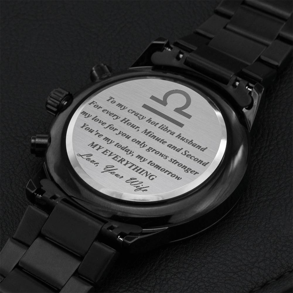 Libra Husband Love Time Watch Engraving Chronograph Watch