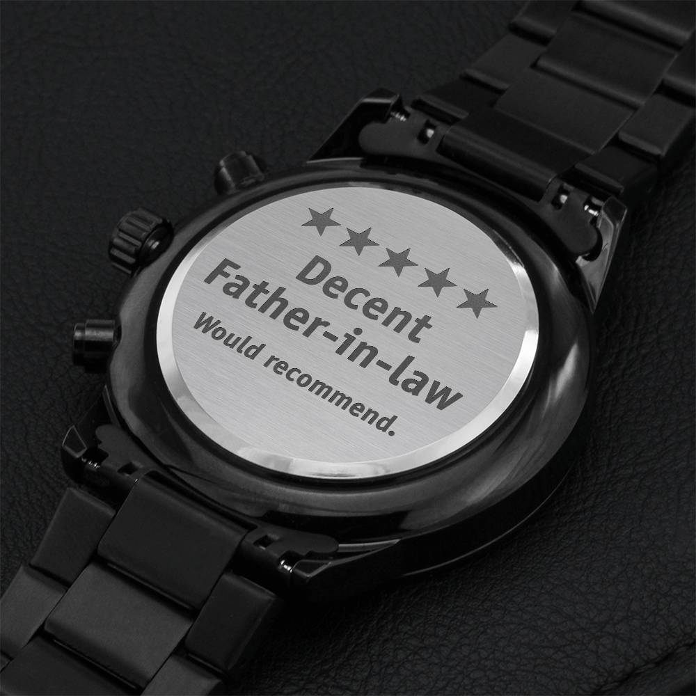 Decent Father-in-law - Perfect Christmas Gift Engraving Chronograph Watch