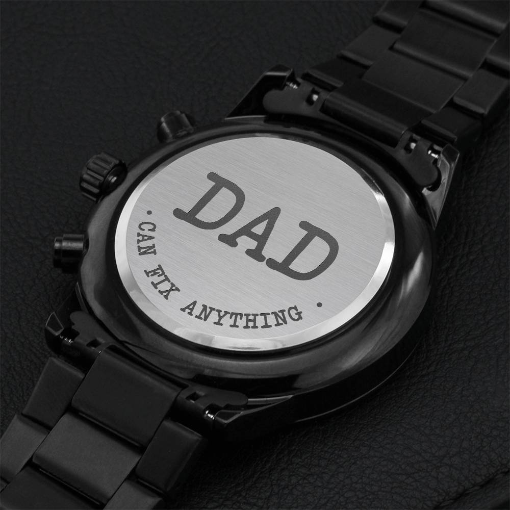 Dad Can Fix Anything Engraving Chronograph Watch