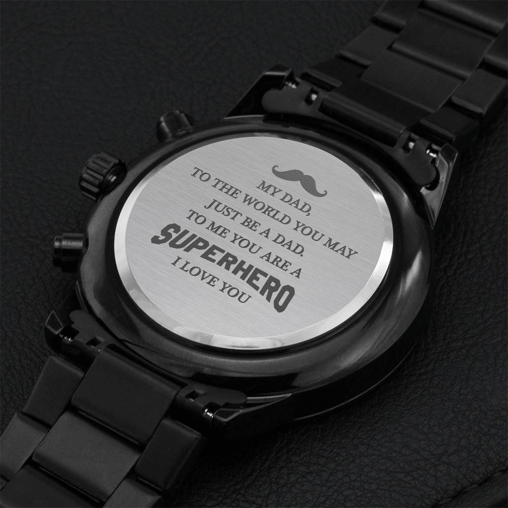 Best Gift For Dad. Birthday Gift. Christmas Gift. 1 Engraving Chronograph Watch