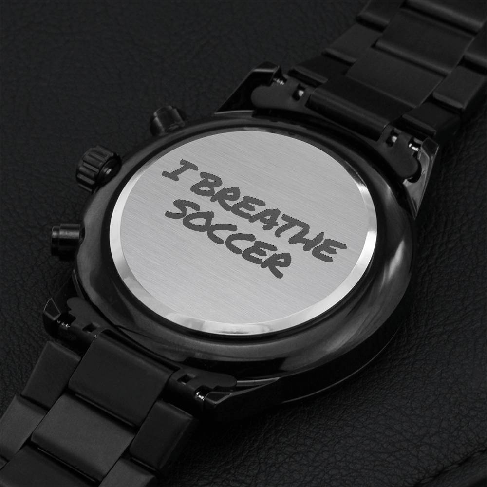 Soccer Watch Engraving Chronograph Watch