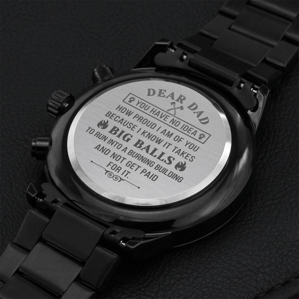 Best Watch For Fireman Dad Engraving Chronograph Watch
