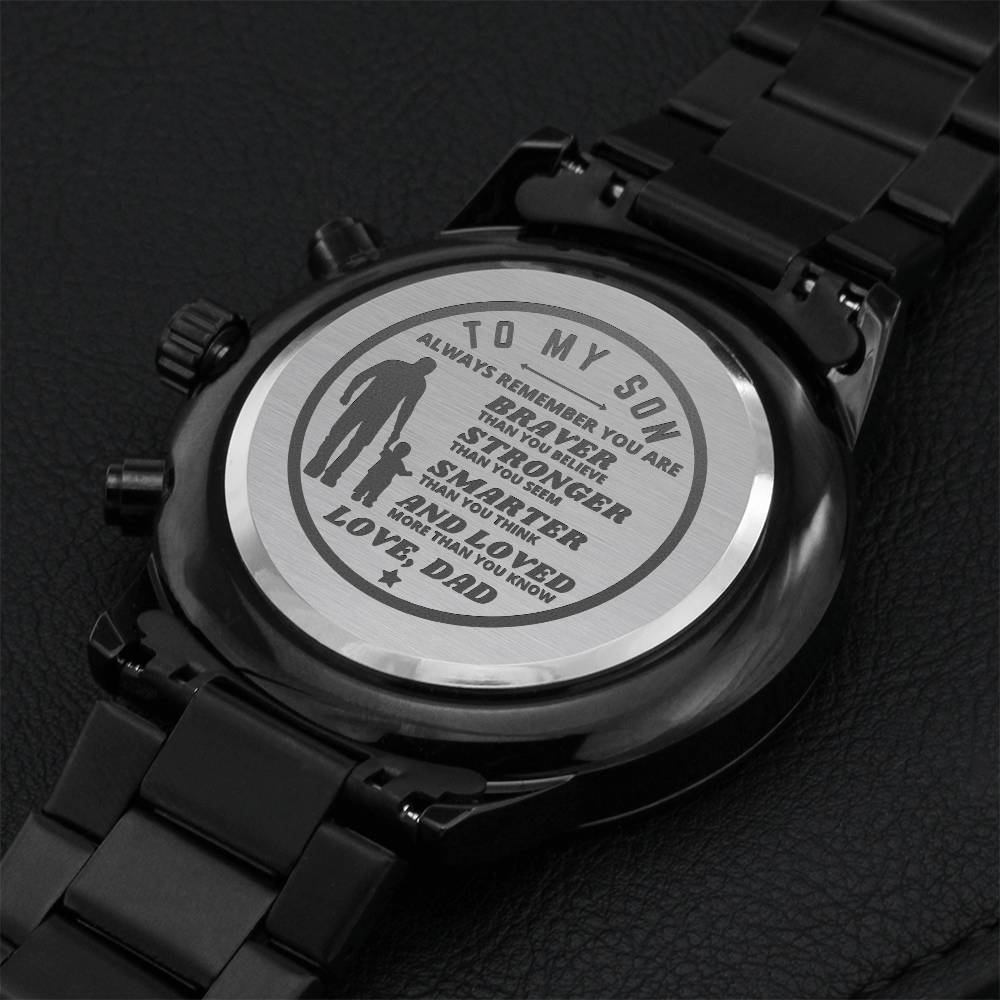 To My Son Engraved Watch Engraving Chronograph Watch