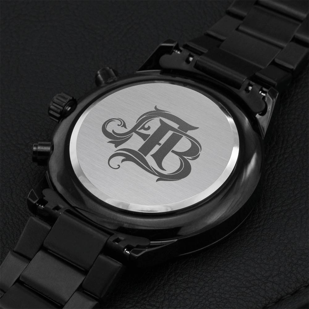 Ab Monogram Watch Engraved Classic Watch Engraved Watch Mens Custom Watch Wedding Watch Monogram Watch Initials Watch Engraving Chronograph Watch