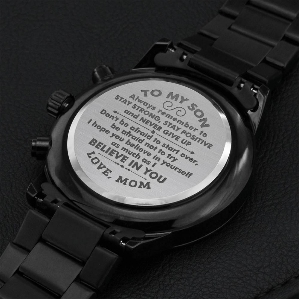 Gift For Son - Stay Strong - Watch Engraving Chronograph Watch