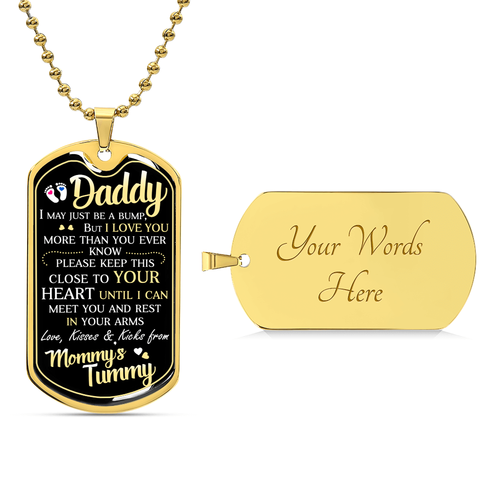 Collection Dad - Bump Gift For Dad - Army Tag Necklace, Dog Tag Necklace