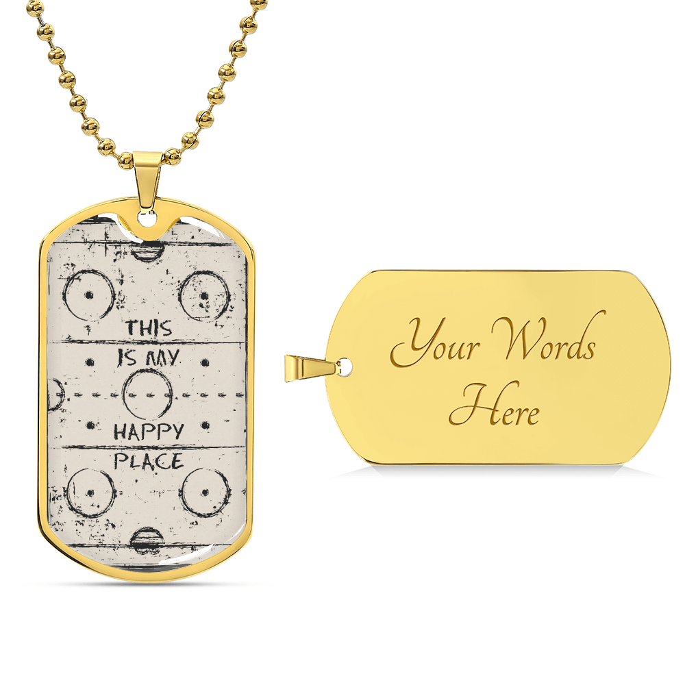 This Is My Happy Place Necklace You Are My Happy Place With An Accent Bead Of Your Choice - Army Tag Necklace, Dog Tag Necklace