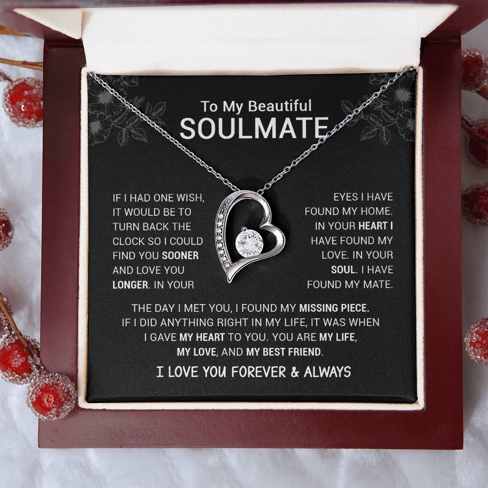 To My Beautiful Soulmate I Have Found My Mate Black Version Forever Love Necklace Forever Love Necklace