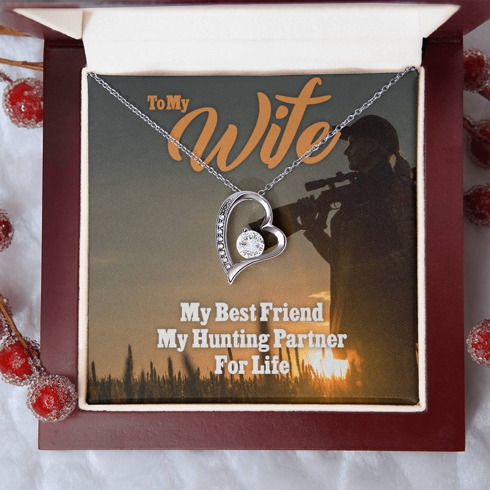 My Wife My Hunting Partner For Life Christmas Or Birthday Gift For The Woman Who Hunts To My Wife Necklace Anniversary Gift For Wife Forever Love Necklace