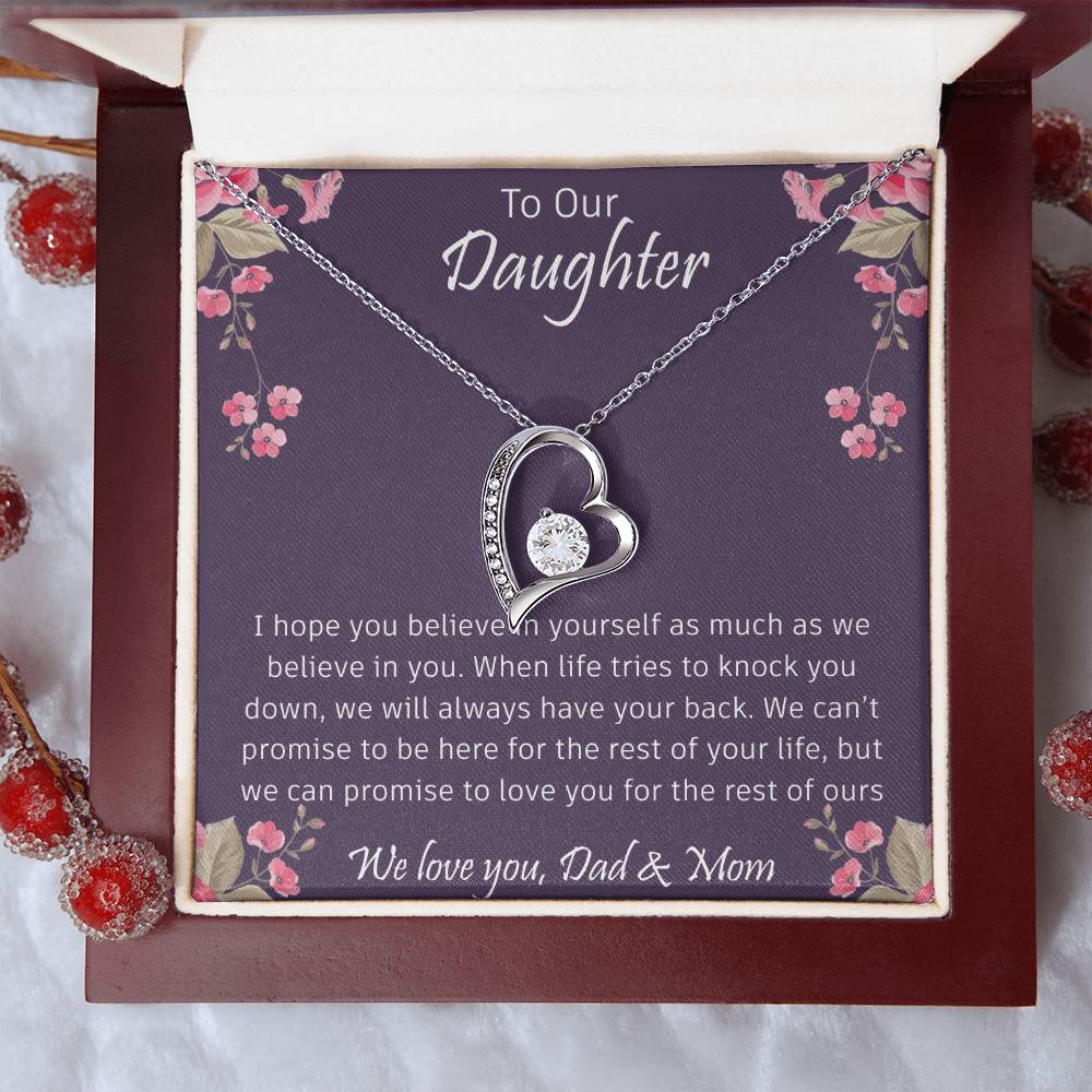 To Our Amazing Daughter Necklace - Happy Mother's Day To Your Daughter Jewelry - Love Mom And Dad Forever Love Necklace