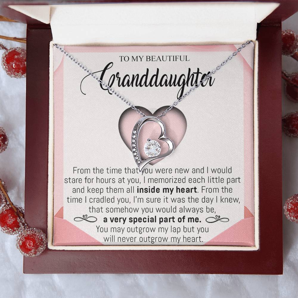 To My Beautiful Granddaughter Forever Love Necklace