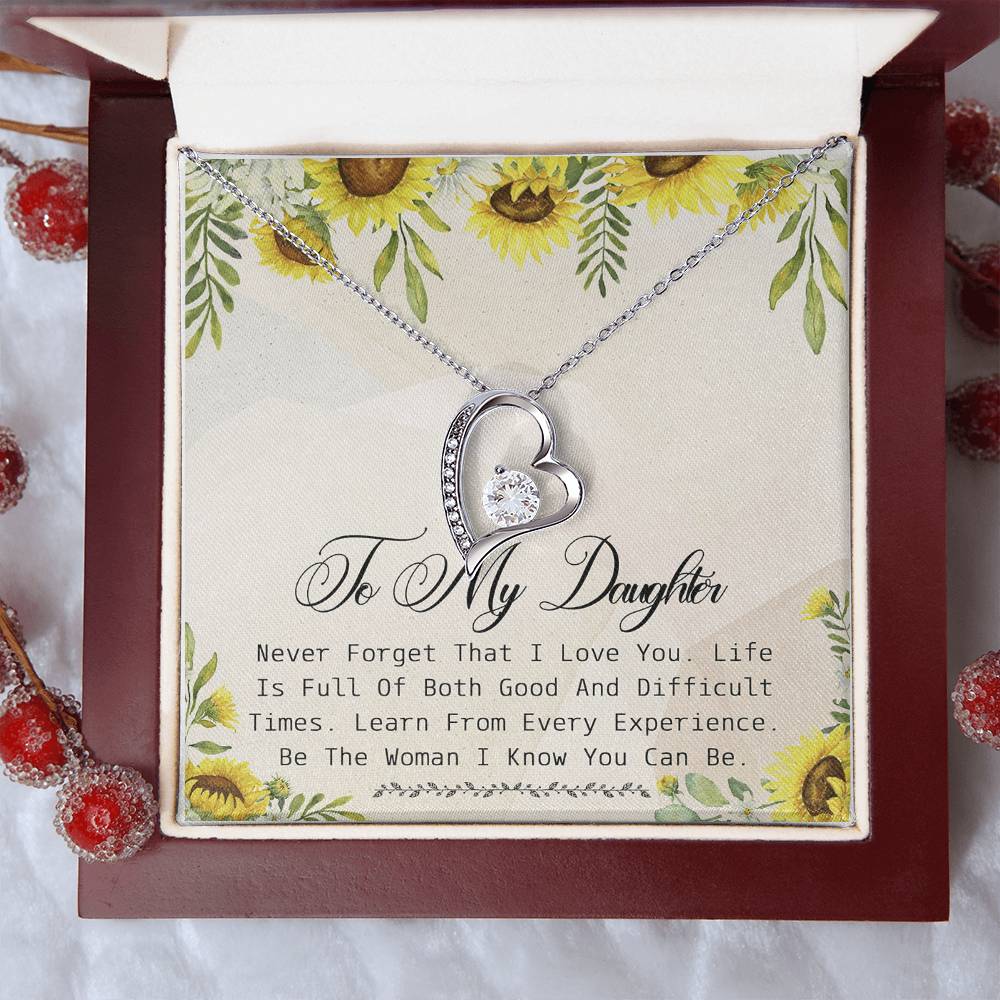To My Beautiful Daughter Necklace To Daughter From Mom Mom And Daughter Gift Valentine's Mother's Day Daughter Graduation Gift Forever Love Necklace