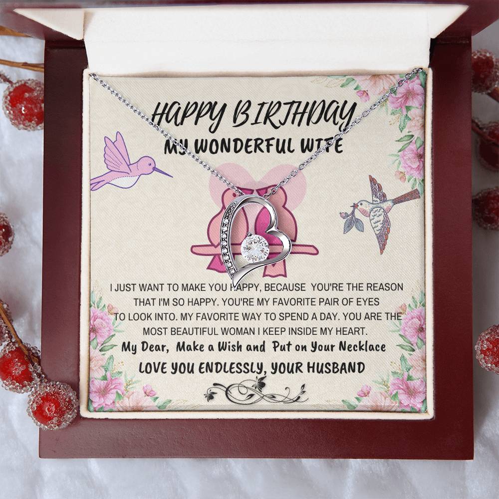 The Beauty Of Your Neverending Love Birthday Gift To Wife From Husband With Sentimental Message Forever Love Necklace