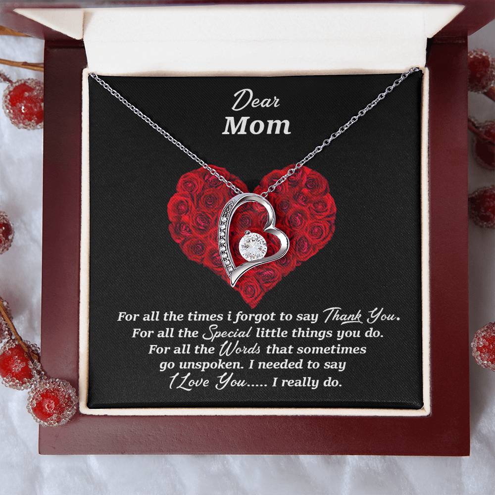 Thank You Mom Mothers Day Gift Forever Love Necklace