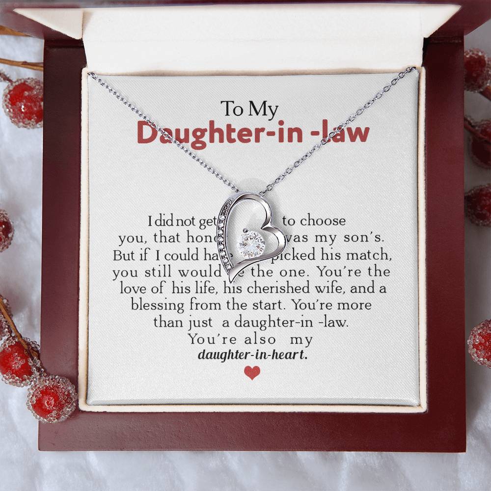 To My Daughterinlaw You're Also My Daughter In Heart Forever Love Necklace