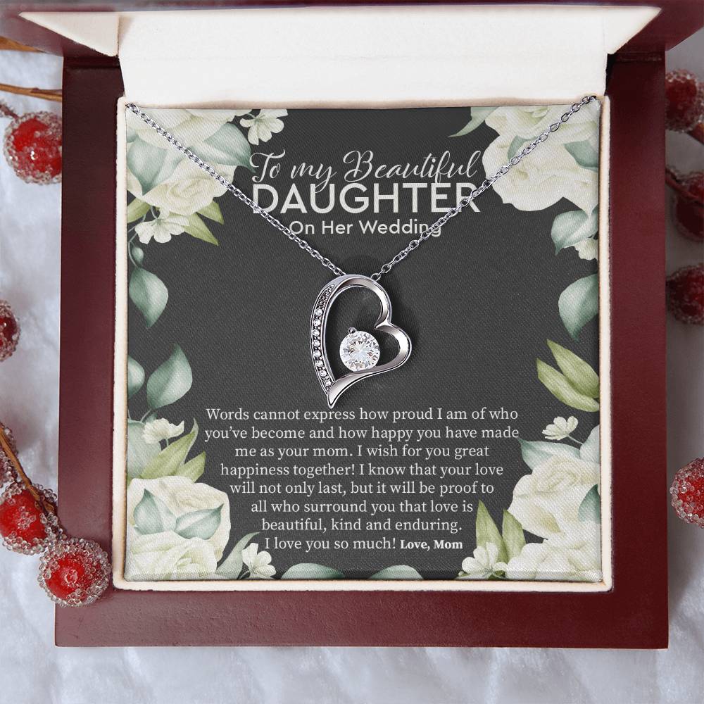 Bride Gift From Mom To Daughter On Wedding Day Wedding Necklace Gift To Daughter Gift For Daughter On Wedding Day Forever Love Necklace