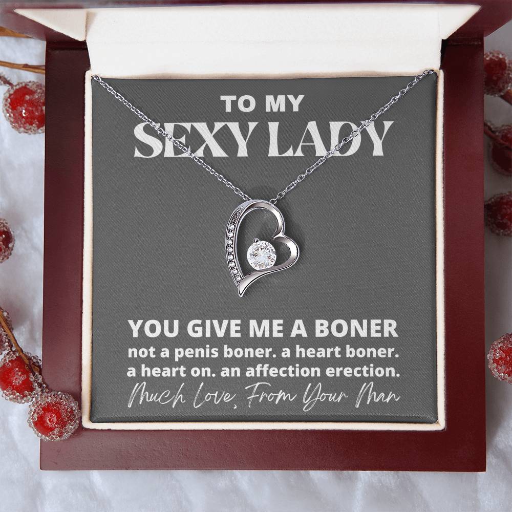 You Give Me A Boner Necklace - Much Love From Your Man Forever Love Necklace