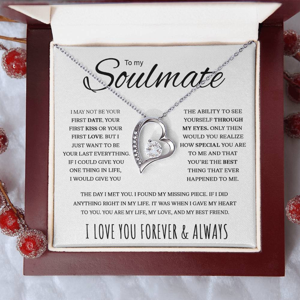 To My Soulmate My Life My Love My Best Friend Forever Love Necklace Forever Love Necklace