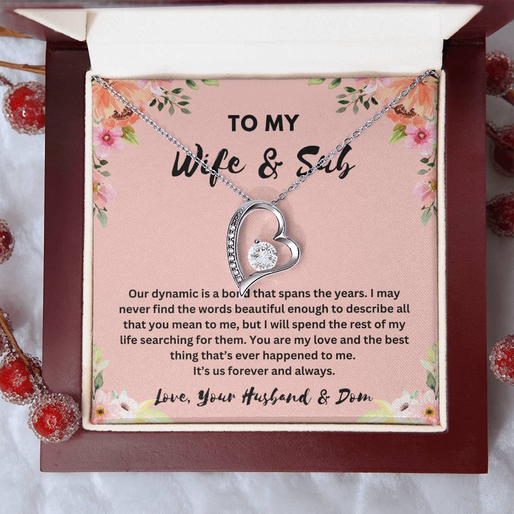 Customizable Bdsm Necklace, Wife & Submissive Necklace, Gift For Submissive, Bdsm Gift, Gift From Dom, Anniversary, Christmas, Discreet Forever Love Necklace