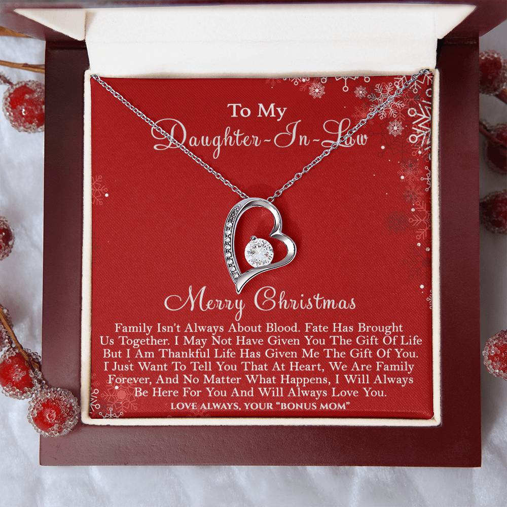 To My Daughterinlaw Merry Christmas Life Has Given Me The Gift Of You Heart Necklace 1 Forever Love Necklace