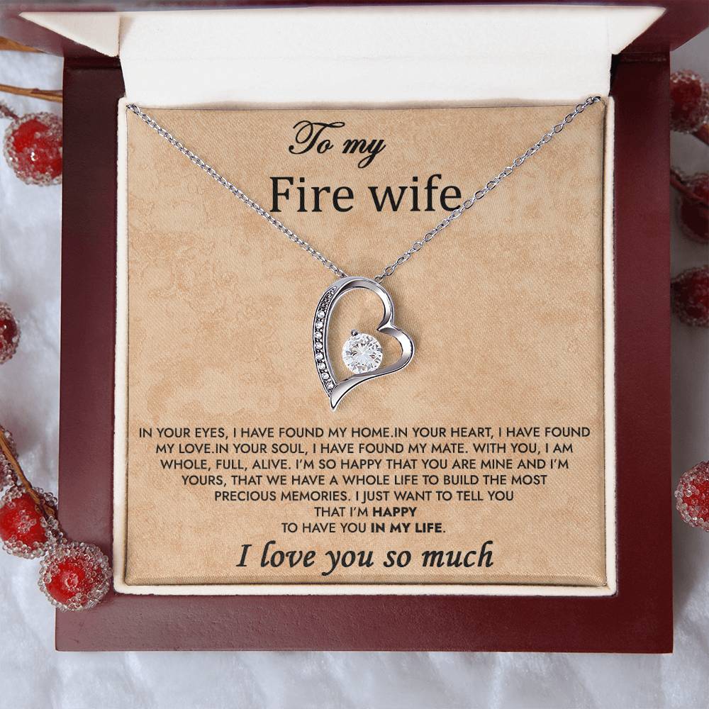 To My Fire Wife Forever Love Necklace