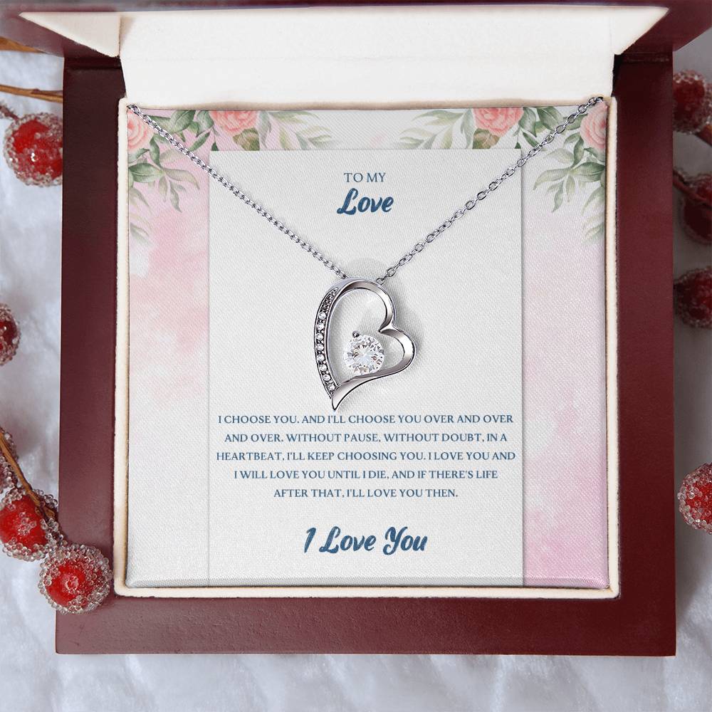 Love Promise Heart Necklace Promise Necklace For Girlfriend Birthday Best Heart Necklace Gift For Girlfriend Christmas Forever Love Necklace