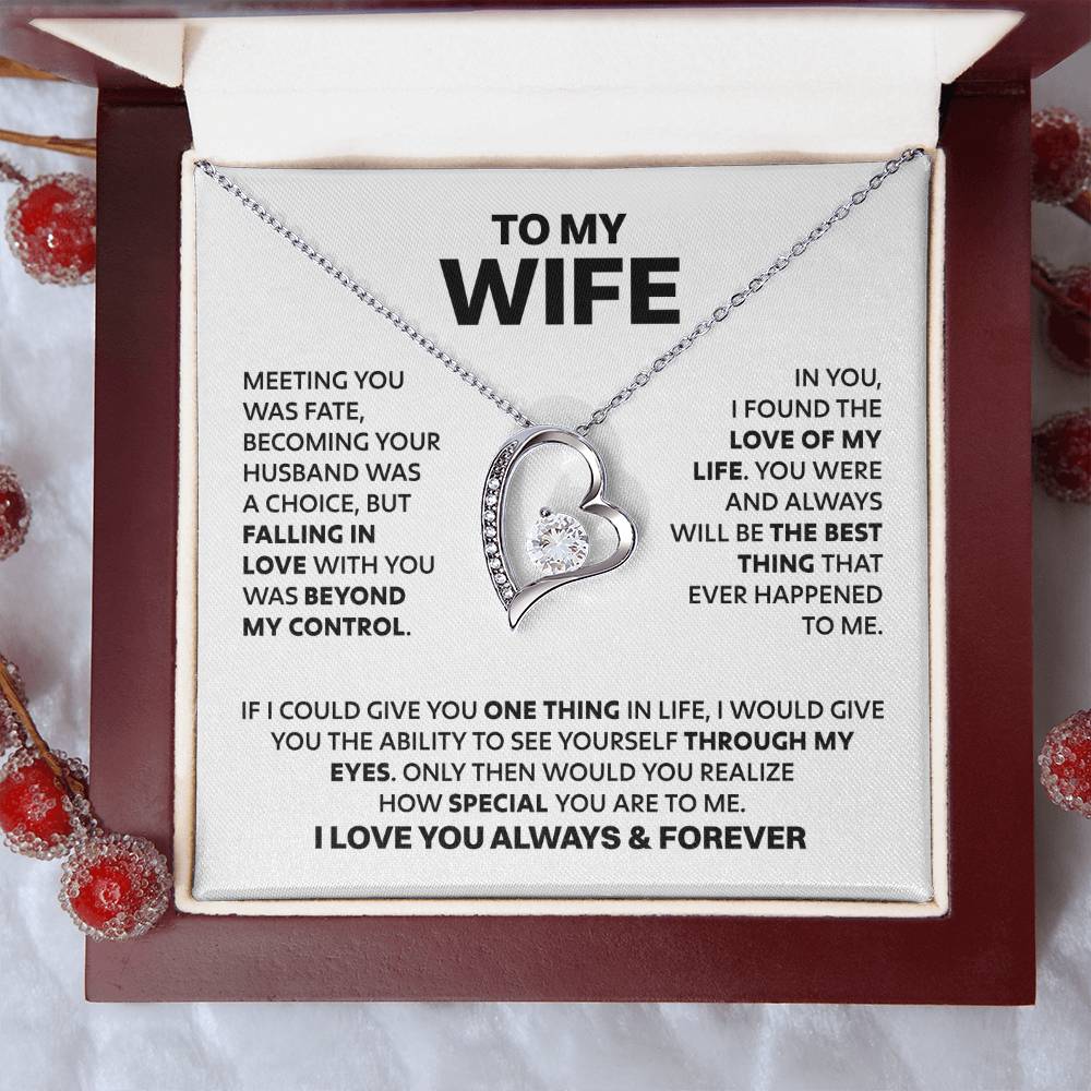 Wife Heart Necklace Meeting You Was Fate Forever Love Necklace