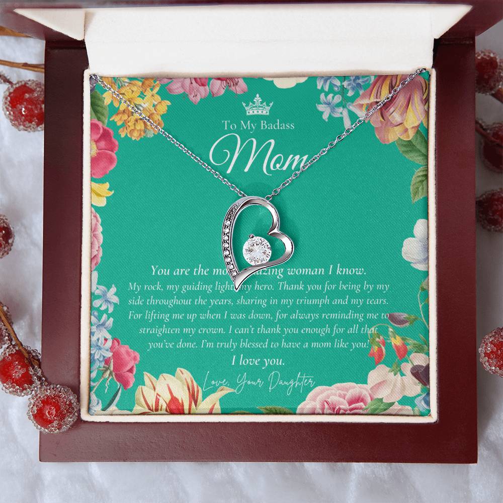 To My Badass Mom Necklace Badass Mom Gift Mother’s Day Gift Birthday Gift Gift From Daughter On Wedding Day 1 Forever Love Necklace