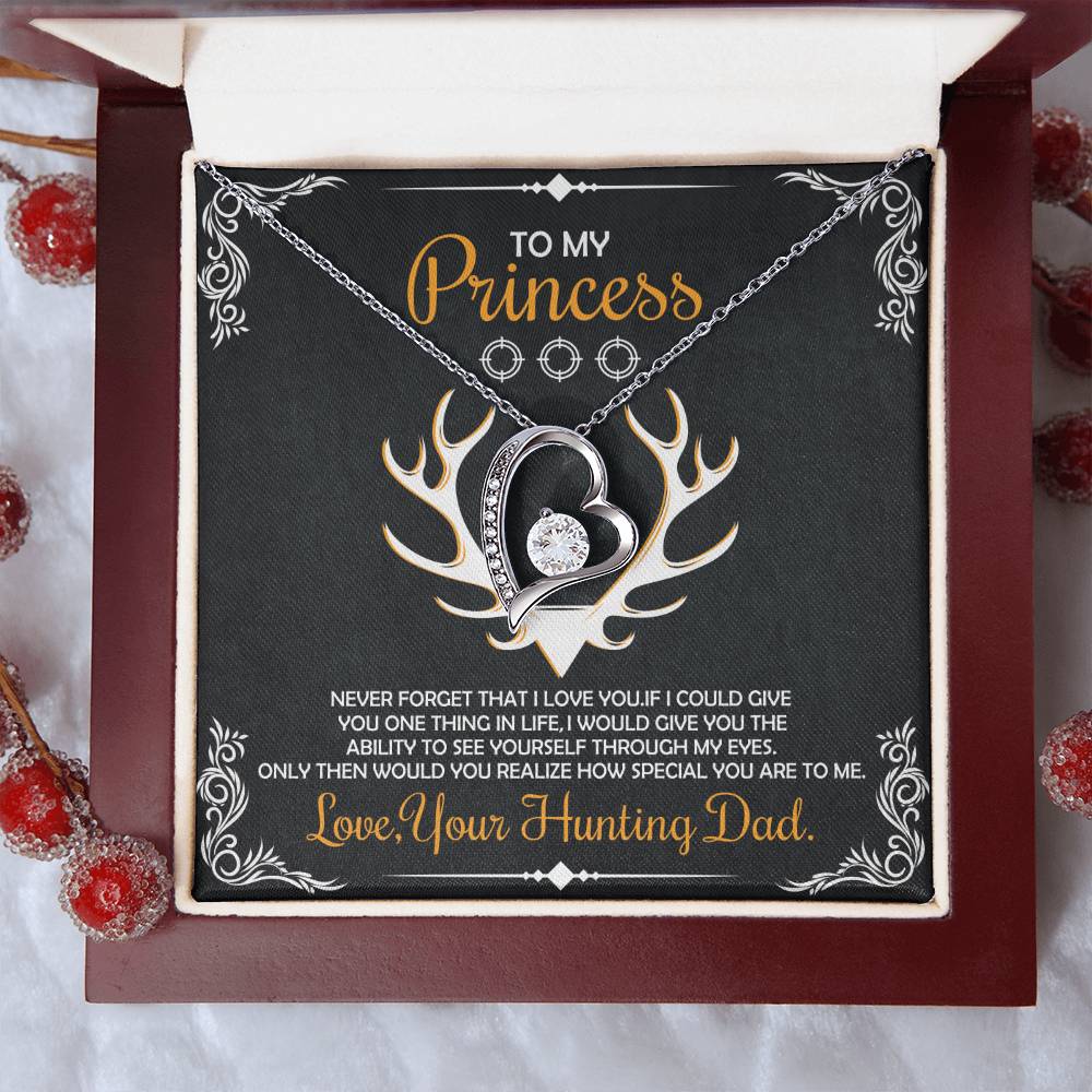 Hunting Daughter Necklace Gift From Hunting Dad Daughter Gift Necklace Daughter Birthday Gift Christmas Gift For Daughter Forever Love Necklace